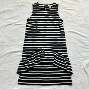 J. Crew Factory Black& White Striped Shift Dress